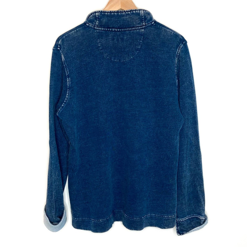 Orvis Blue Cotton Distressed Pullover Sweatshirt Size Large - Picture 7 of 7